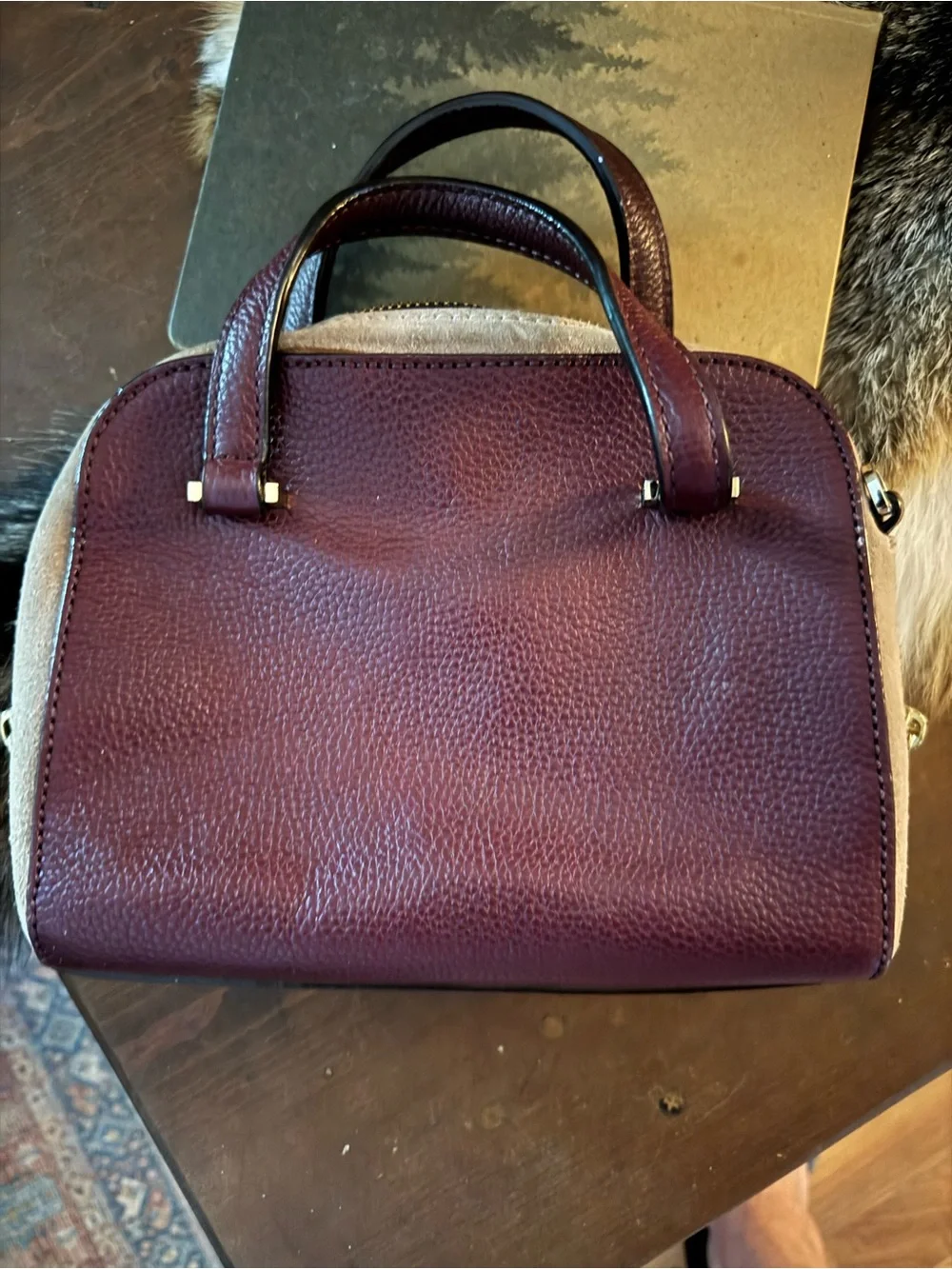 Older kate spade Wine/Burgundy Pebbled Leather Top-Handle Satchel
